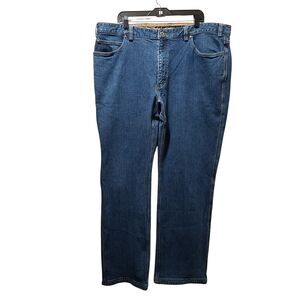 Duluth Trading Flex Ballroom Men’s Straight Leg Blue Denim Jeans Size 44x34